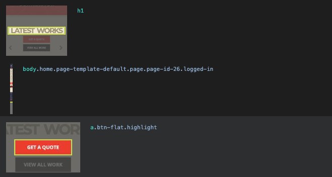 Lighthouse results showing elements with lack of contrast